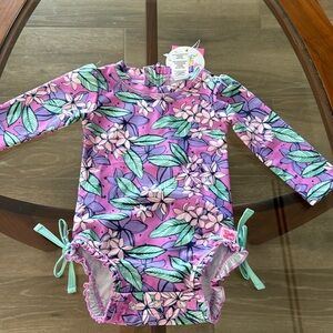 Ruffle butts baby floral swim suit-NWT
